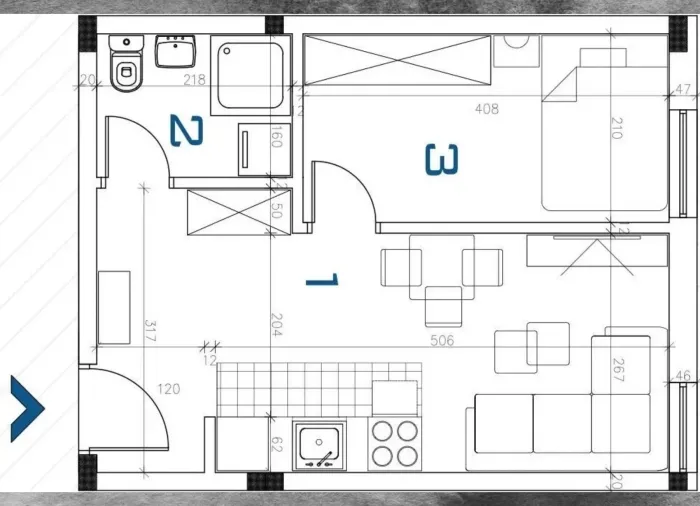 1-Bedroom Apartment 29 m2 No. 2 in BM Residence | Bečmen, Belgrade