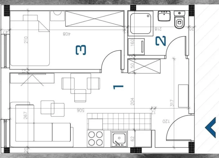 2-Zimmer-Apartment 29 m2 in BM Residence | Bečmen, Belgrad