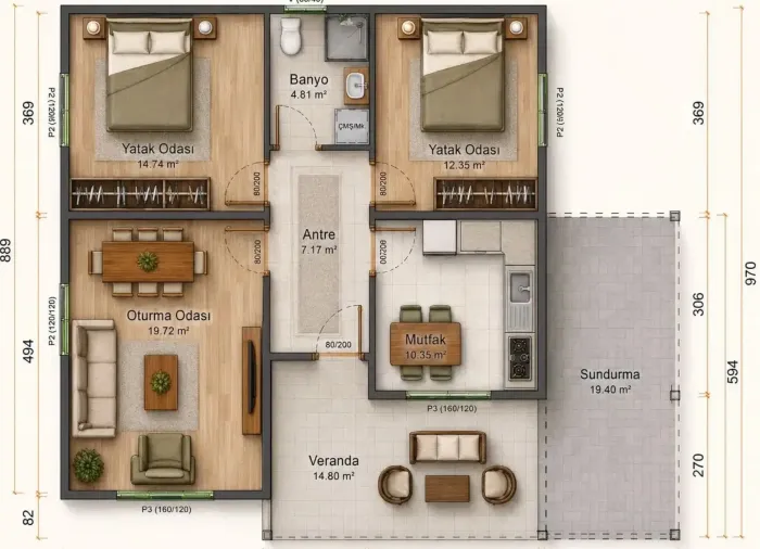 Modulares 3-Zimmer-Haus 99 m² in Banja Forest Residence - Vrnjačka Banja